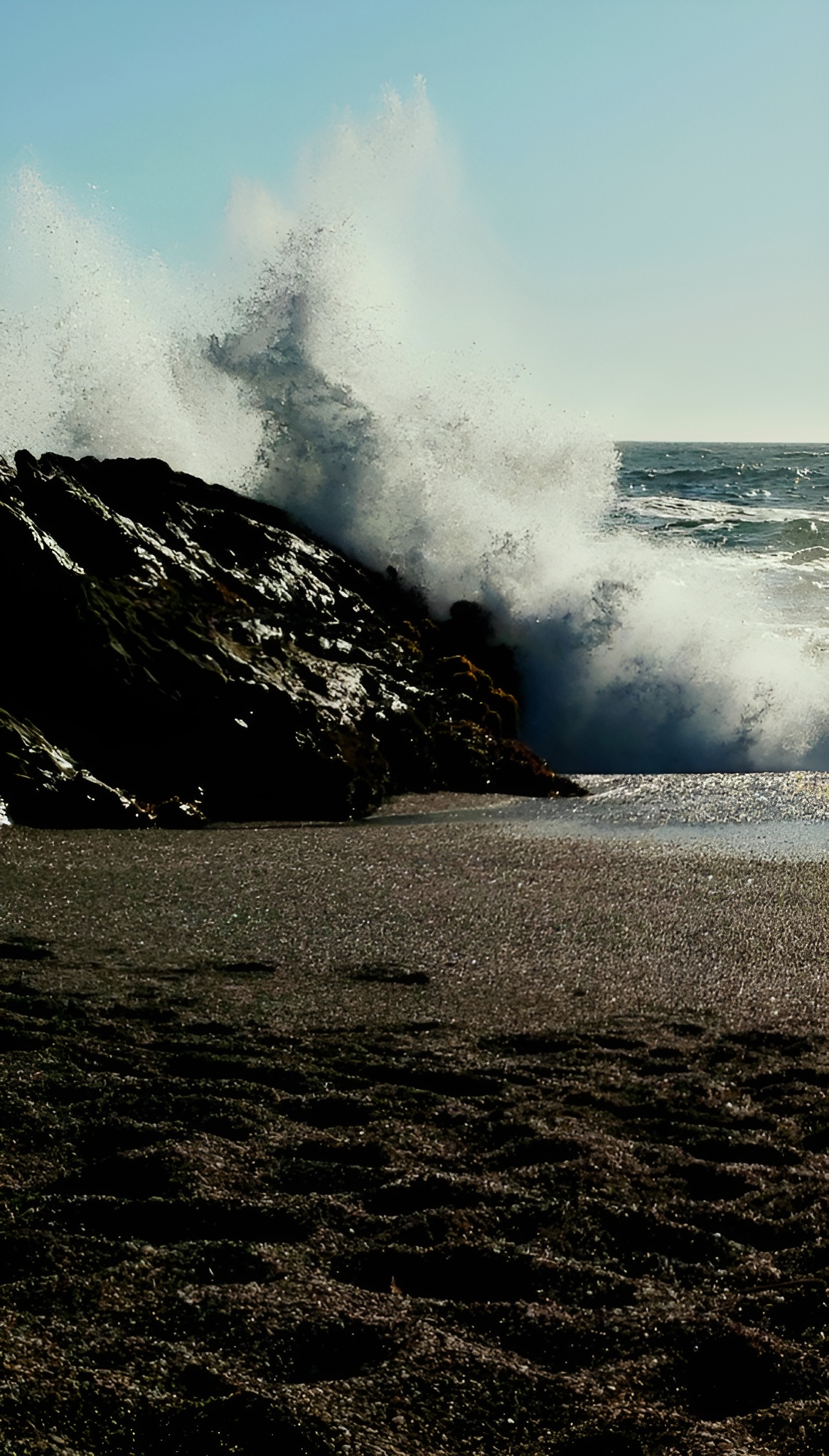 Waves crashing on the Northern California coast